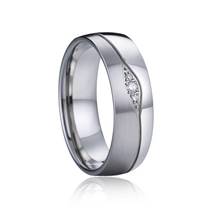 AN1035 Dámský snubní ocelový prsten s diamanty