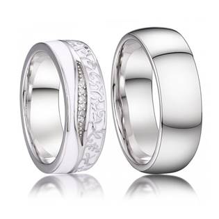 AN1039 Stříbrné snubní prsteny, stříbro AG 925/1000 - pár