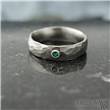 Snubní ocelový prsten smaragd