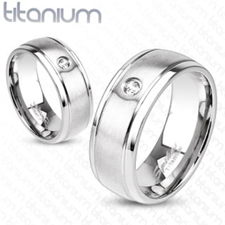 Dámský snubní prsten titan, šíře 6 mm, vel. 49