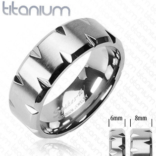 Dámský snubní prsten titan, šíře 6 mm, vel. 57