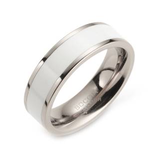 Dámský titanový prsten BOCCIA® s bílým smaltem 0123-06