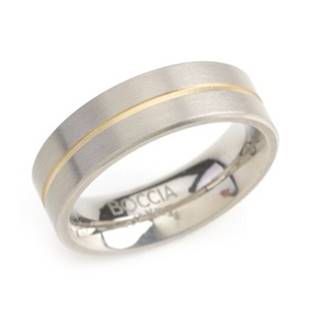 Dámský titanový snubní prsten BOCCIA® se zlacenou drážkou 0101-03