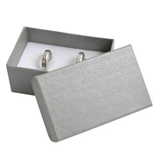 Dárková krabička na snubní prsteny - stříbřitě šedá