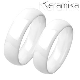 Keramické snubní prsteny bílé - pár