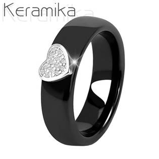 Keramický prsten černý, šíře 6 mm, vel. 52