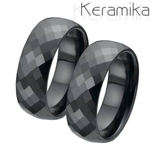 KM1002 Keramické snubní prsteny šíře 8mm - pár