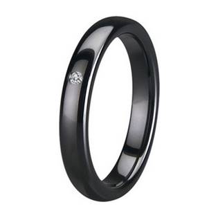 KM1010-4 Dámský keramický prsten černý, šíře 4 mm