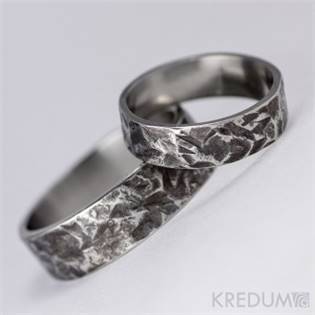 Kované ocelové prsteny Archeos - pár