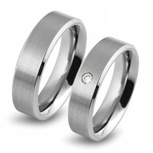 Matné snubní prsteny BOCCIA® 0101-01 a 0101-05 - pár