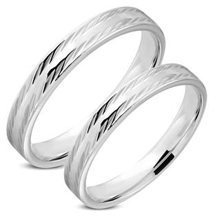 OPR0022 Ocelové snubní prsteny - pár