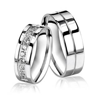 OPR0035 Ocelové snubní prsteny - pár