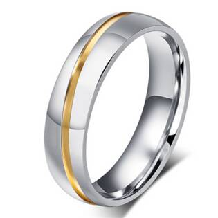 OPR0049 Pánský ocelový snubní prsten, šíře 6 mm