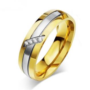 OPR0055 Dámský snubní ocelový prsten se zirkony