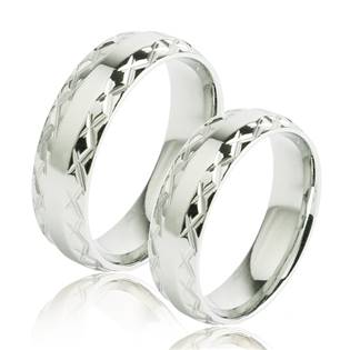OPR0057 Ocelové snubní prsteny - pár