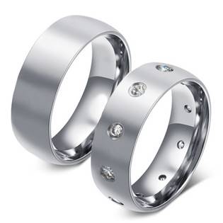 OPR0063-Zr Ocelové snubní prsteny - pár