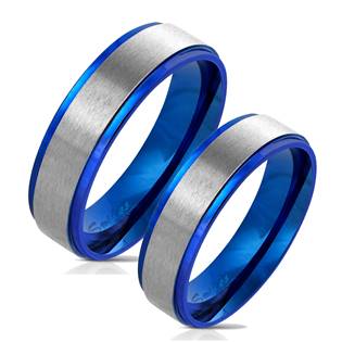 OPR0075 Modré ocelové prsteny - pár