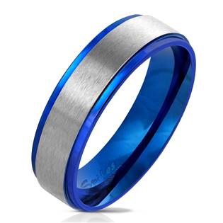 OPR0075 Pánský modrý ocelový prsten