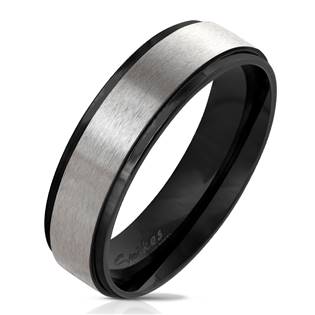 OPR0076 Dámský černý ocelový prsten