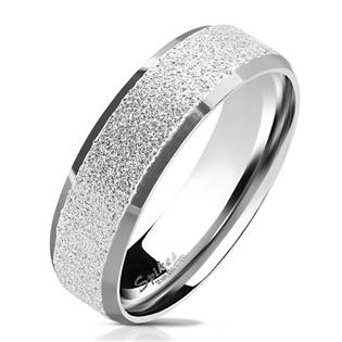 OPR0077 Pánský ocelový prsten pískovný