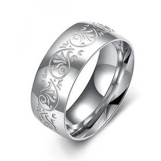 OPR0091 Dámský ocelový prsten s ornamenty