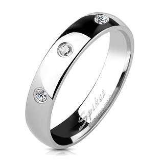 OPR1198 Dámský snubní prsten se 3mi zirkony