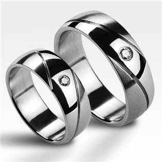 OPR1416 Snubní prsteny ocel - pár