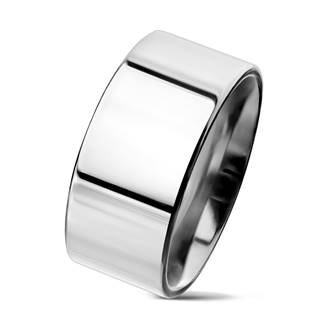 OPR1716 Dámský leštěný ocelový prsten šíře 10 mm