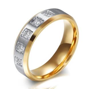 OPR1830 Dámský zlacený ocelový prsten
