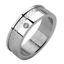 Pánský ocelový prsten šíře 7 mm