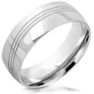 Pánský ocelový snubní prsten, šíře 8 mm