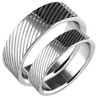 Pánský snubní ocelový prsten, šíře 4 mm, vel. 60