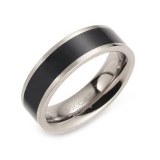Pánský titanový prsten BOCCIA® s černým smaltem 0123-07