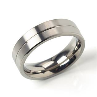 Pánský titanový snubní prsten s drážkou BOCCIA® 0101-22