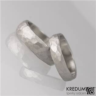 Ručně kované ocelové prsteny Natura - 1 pár