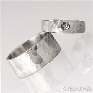 Ručně kované ocelové prsteny Natura briliant - 1 pár