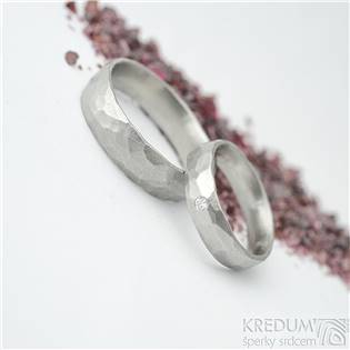 Ručně kované ocelové prsteny Natura Diamant 2.0 mm - 1 pár