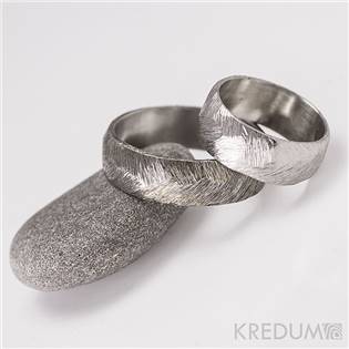 Ručně kované snubní prsteny Klásek nerez - pár