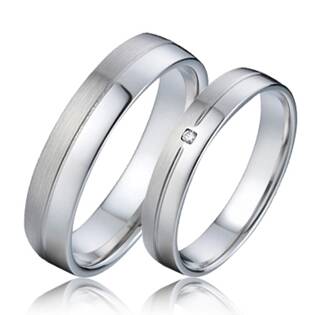 Snubní ocelové prsteny - pár NSS3017-ZR