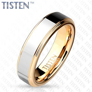 Snubní prsten TISTEN růžové zlato, šíře 6 mm, vel. 67