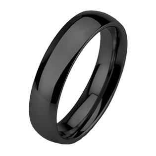 Snubní prsten wolfram, černé, šíře 6 mm, vel. 61