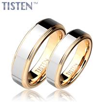 TIS0006 Tistenové snubní prsteny zlacené - pár
