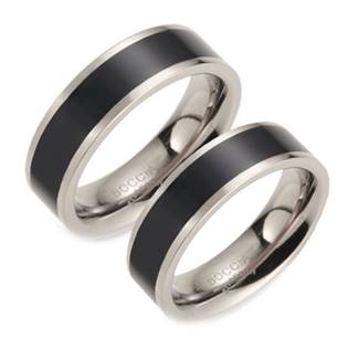 Titanové snubní prsteny BOCCIA® s černým smaltem - pár