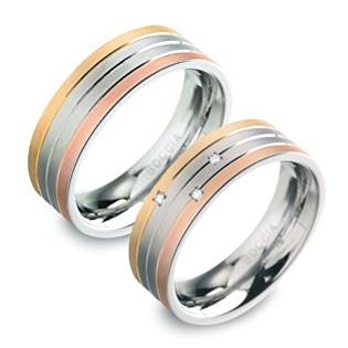 Titanové snubní prsteny s diamanty - pár