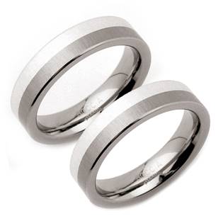 Titanové snubní prsteny se stříbrem BOCCIA® - pár