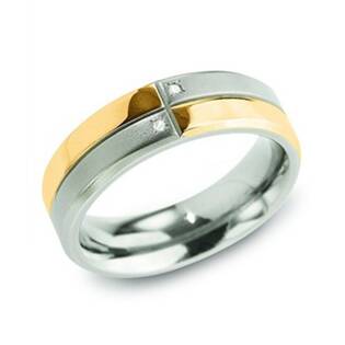 Titanový prsten BOCCIA® se 2ma diamanty 0101-2748, vel. 48