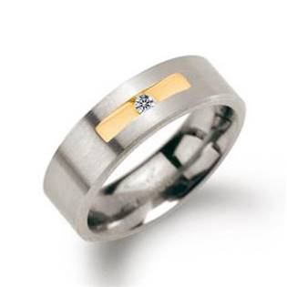 Titanový snubní prsten s diamantem BOCCIA® 0101-08