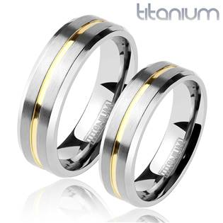TT1043 Titanové snubní prsteny - pár
