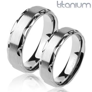 TT1045 Titanové snubní prsteny - pár