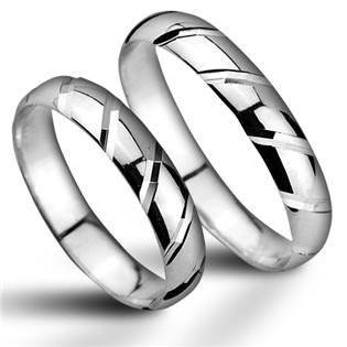 ZB52700 Stříbrné snubní prsteny - pár